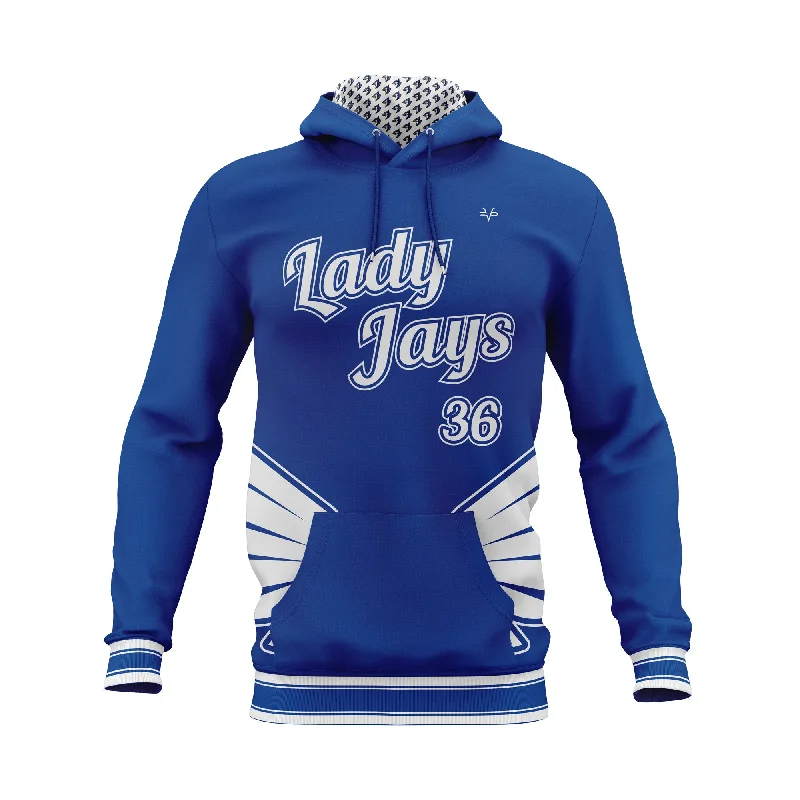 Sports-Themed Hoodies for Fan Support-Lady Jays Softball 2023 Hoodie Royal