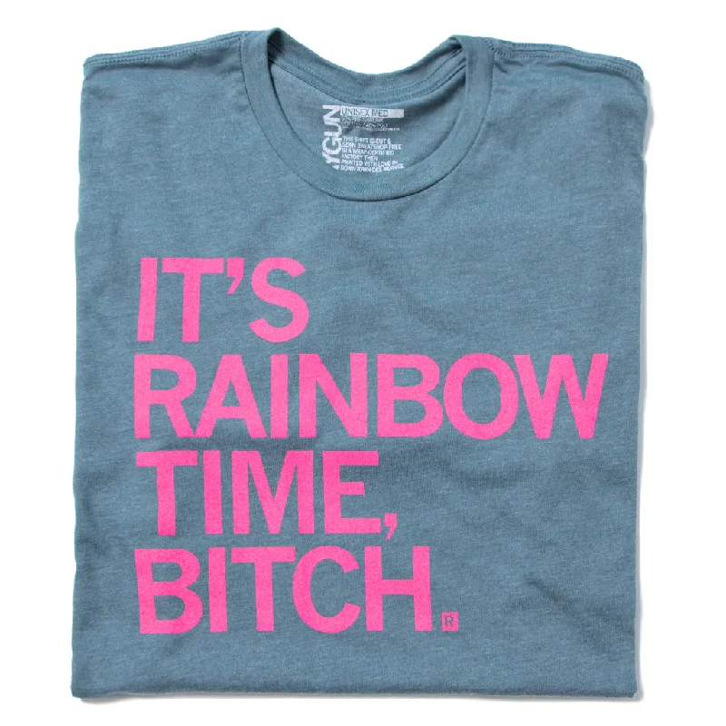 Plain T-Shirt for Basic Wardrobe Staple-Rainbow Time