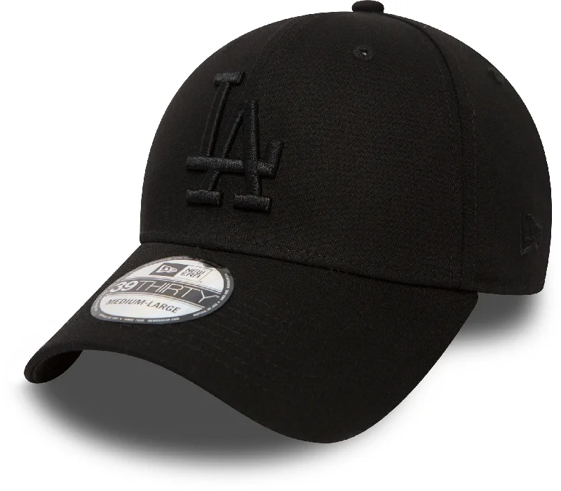 High-Quality Performance Hats for Athletes-Los Angeles Dodgers New Era 3930 League Essential All Black Stretch Fit Baseball Cap