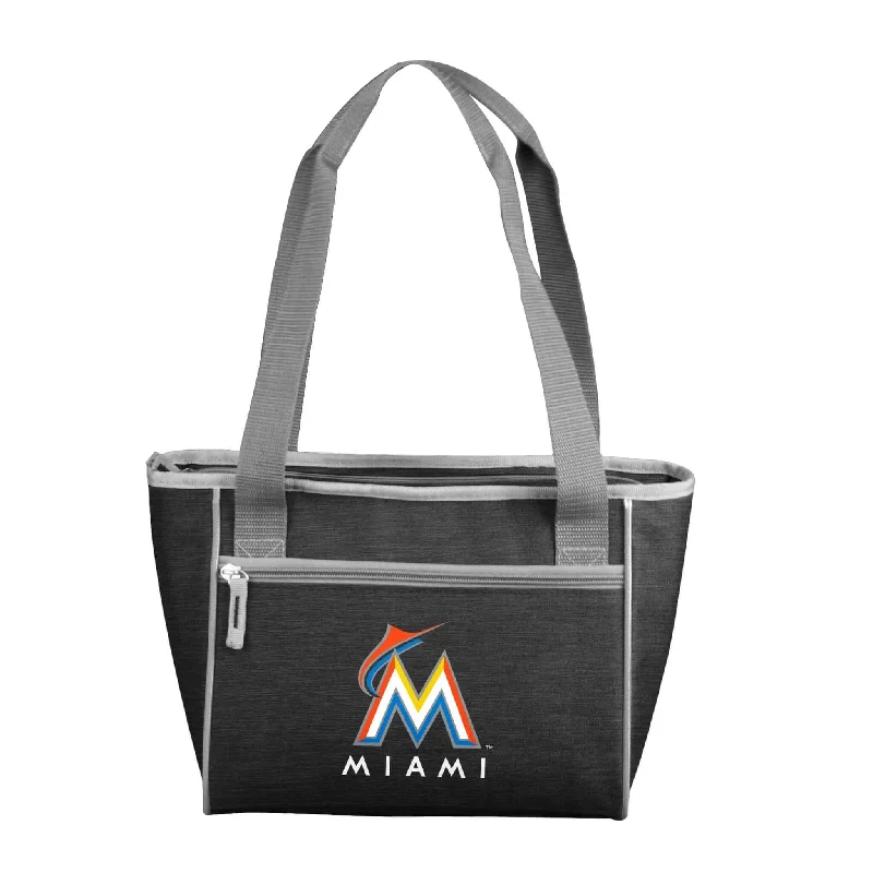 Sporty Running Hats for Races and Marathons-Miami Marlins Crosshatch 16 Can Cooler Tote