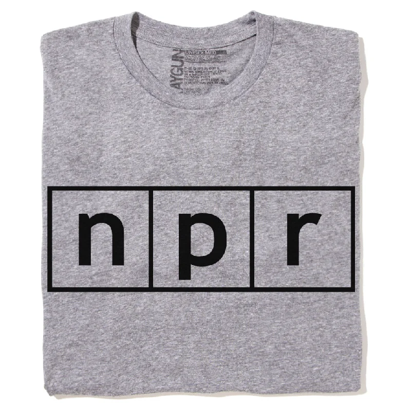 Cool T-Shirt with Trendy Prints for Fashion Lovers-NPR Logo Grey