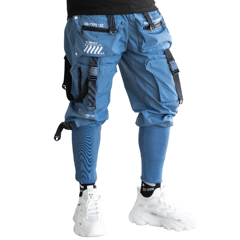 Slim-Fit Track Pants for Active Lifestyles-CG-Type 12X(U) Cyan Cargo Pants