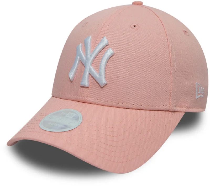 Wide-Brim Hats for Garden and Outdoor Activities-Womens New York Yankees New Era 9Forty Essential Pastel Pink Baseball Cap