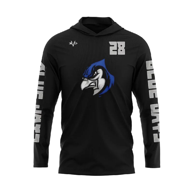 Casual Zip-Up Hoodies for Layering-MIDDLESEX BLUE JAYS FDS Long Sleeve T-Shirt Hoodie