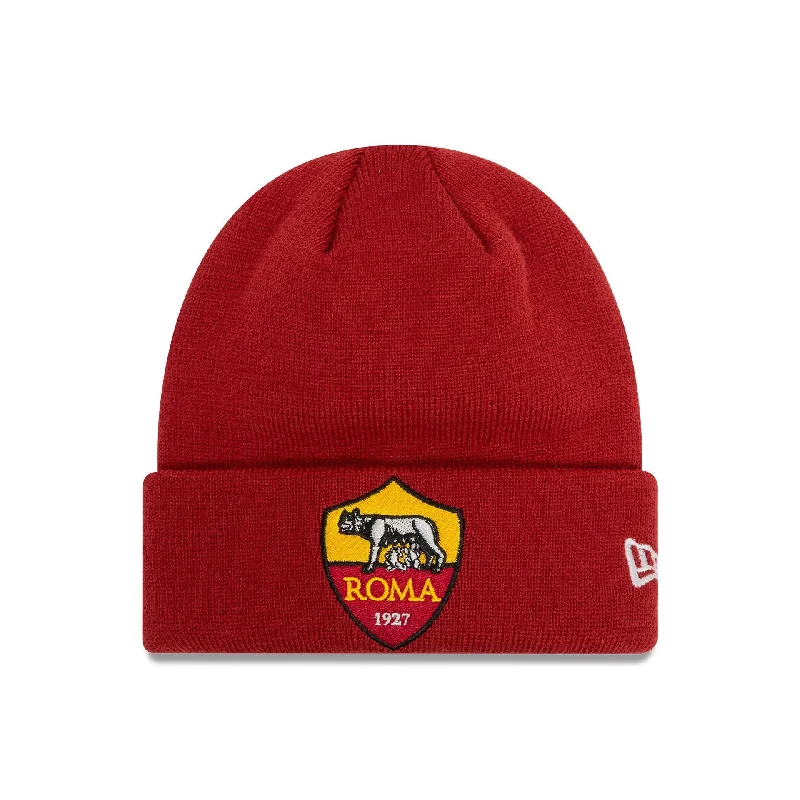 Adjustable Snapback Hats for Perfect Fit-AS Roma Kids Core Dark Red Cuff Knit Beanie Hat