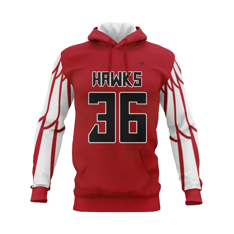 Stylish Athletic Hoodies for Fitness Enthusiasts-HUDSON HAWKS Red Sublimated Hoodie