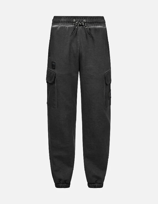 Relaxed Lounge Pants for Comfort at Home-Washed Texture Multi-Pocket Relax Fit Sweatpants