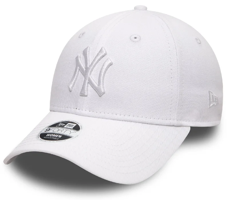 Colorful Snapback Caps for Bold Style-Womens New York Yankees New Era 9Forty Essential White Baseball Cap