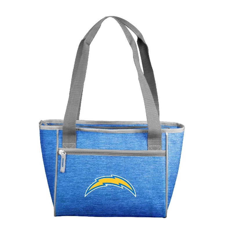 Luxury Leather Hats for Unique Style-Los Angeles Chargers Crosshatch 16 Can Cooler Tote