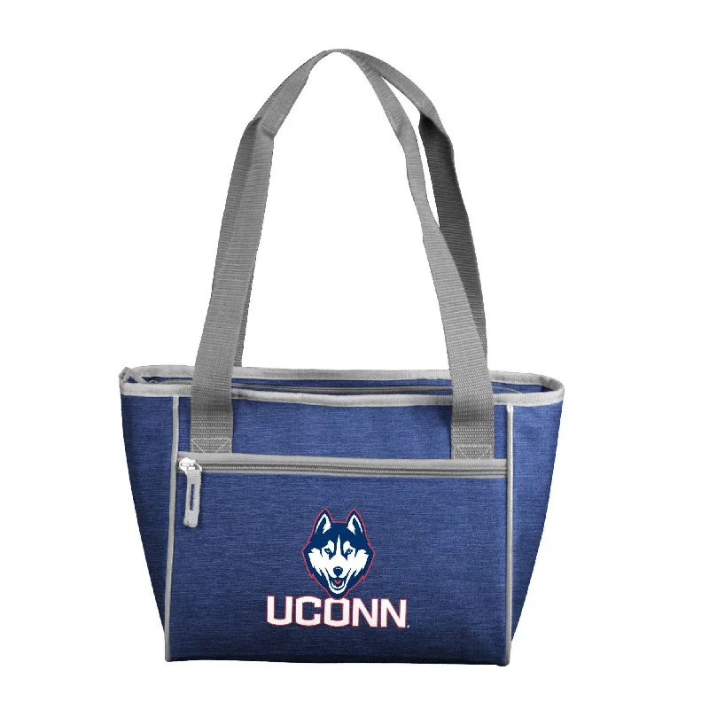 Casual Knit Hats for Warmth and Style-UConn Crosshatch 16 Can Cooler Tote