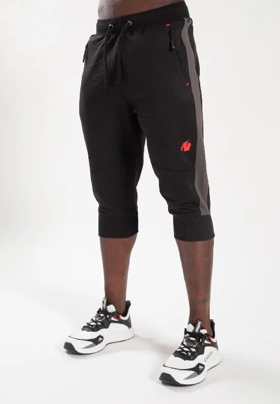 Custom Logo Work Pants for Employees-Thompson 3/4 Sweatpants - Black