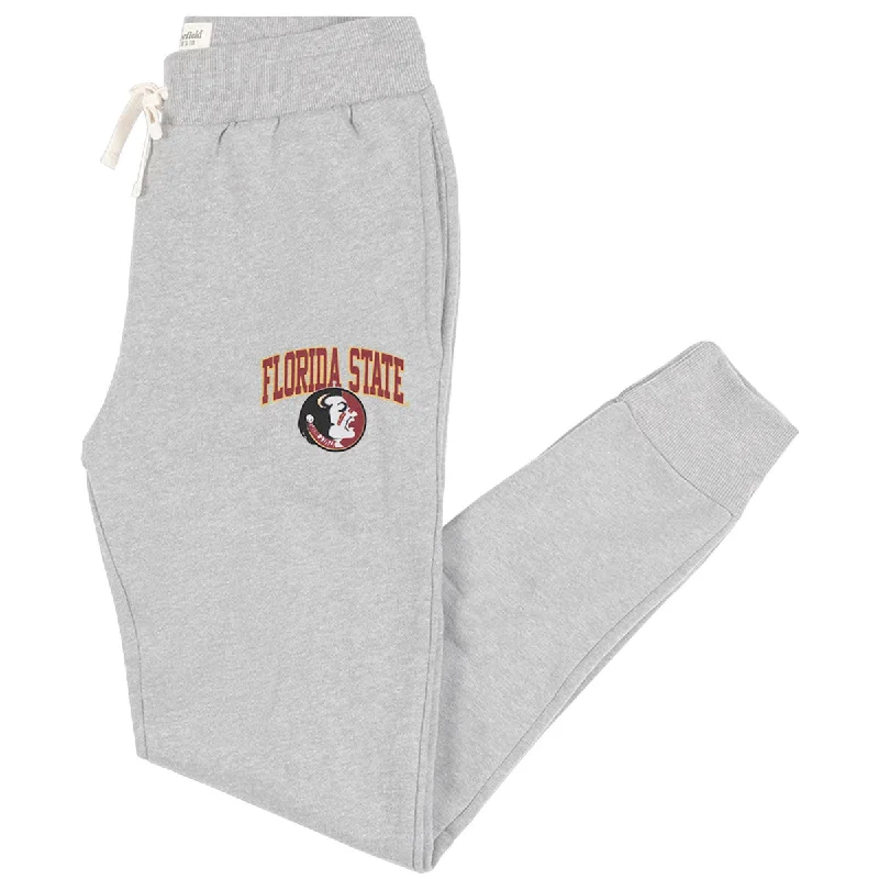 Casual Button-Fly Pants for Everyday Looks-Homefield Men's Vault Florida State/Seminole Logo Tri-blend Jogger Pants - Ash