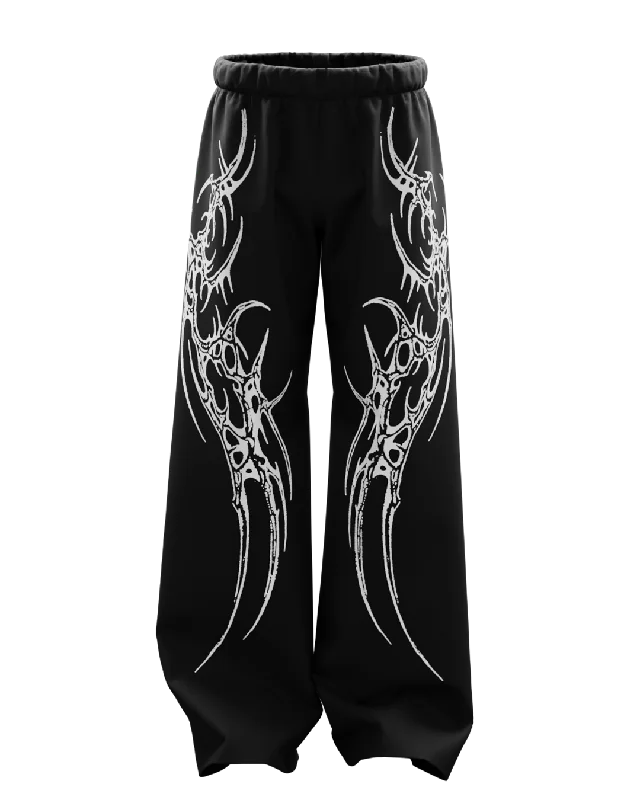 Relaxed Fit Lounge Pants for Cozy Days at Home-Saiyan Black Unisex Straight Fit Baggy Pants