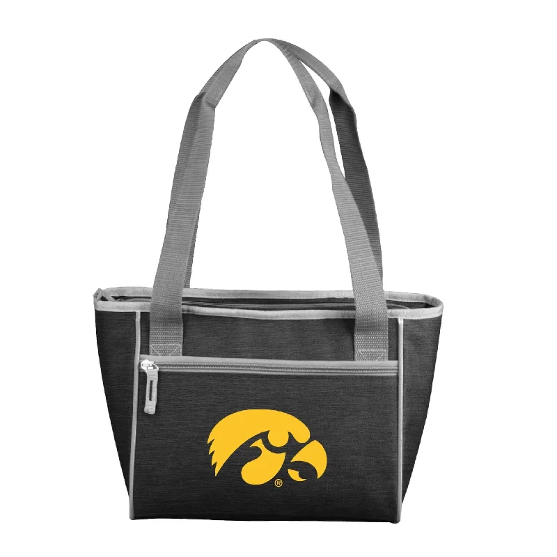 Hipster Beanies for Trendy Winter Fashion-Iowa Crosshatch 16 Can Cooler Tote