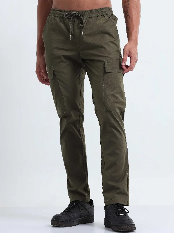 Relaxed Fit Capri Pants for Warm Days-Air Sense Olive Cargo Pants