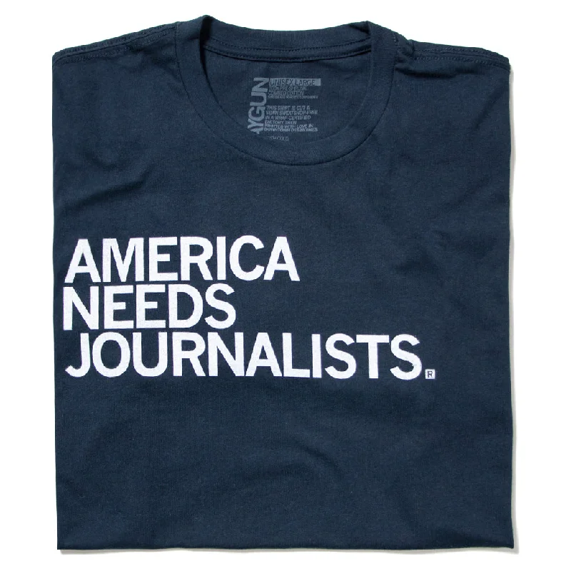 Organic Cotton T-Shirt for Eco-Friendly Fashion-America Needs Journalists Navy