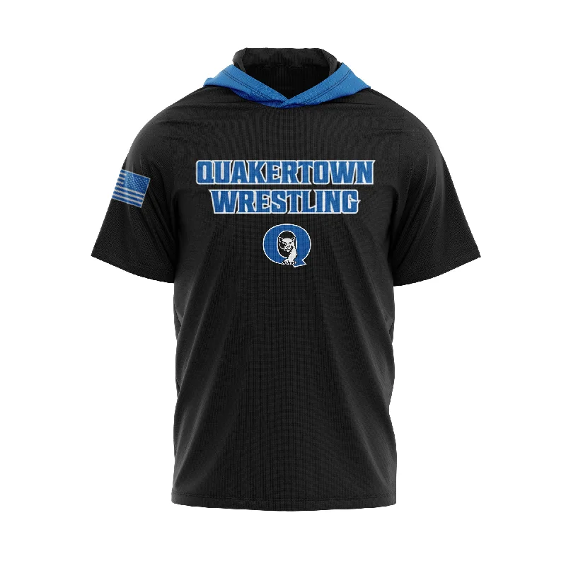 Stylish Graphic Hoodies for Trendsetters-QUAKERTOWN WRESTLING Sublimated Lightweight Short Sleeves Hoodie