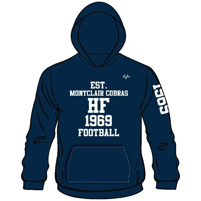 High-Quality Hoodies for Outdoor Adventures-MONTCLAIR COBRAS Sublimated Blue Hoodie