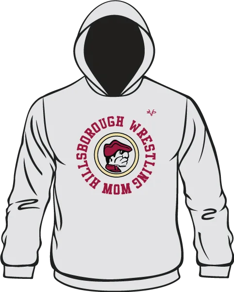 Casual Hoodies for Relaxed Style-HILLSBOROUGH WRESTLING CLUB Semi Sublimated Silver Hoodie 2 (MOM)