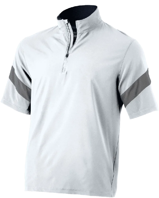 Outdoor Sports Jackets for Backpacking-Mizuno Youth Short Sleeve Hitting Jacket - White Shade