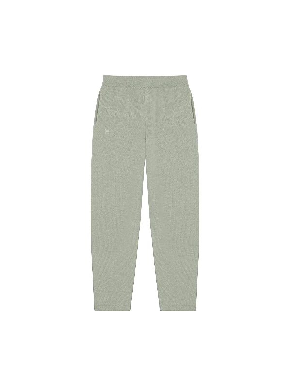 Warm Wool-Blend Pants for Winter Wear-Women's DNA Recycled Cashmere Tapered Track Pants—moss green