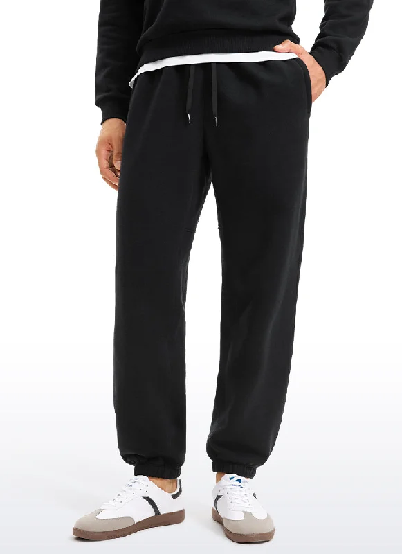 Formal Slim-Fit Pants for Office Wear-Cotton Fleece Sweatpants with Pockets 32''