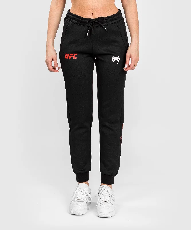 Comfortable Travel Pants for Long Journeys-UFC Adrenaline by Venum Fight Week  Women’s Performance Jogging Pants - Black