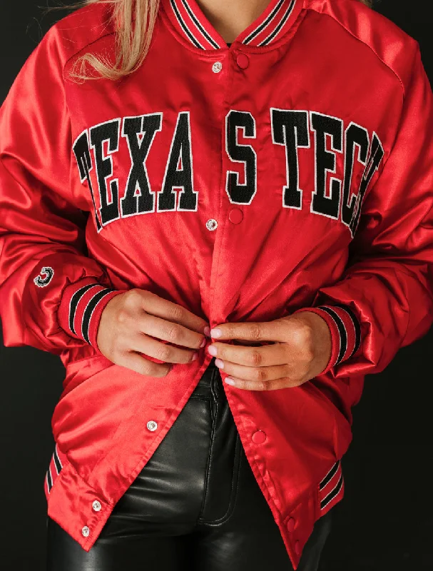 Custom Varsity Jackets for School Spirit-Texas Tech Dark Horse "Arch" Vintage Varsity Jacket