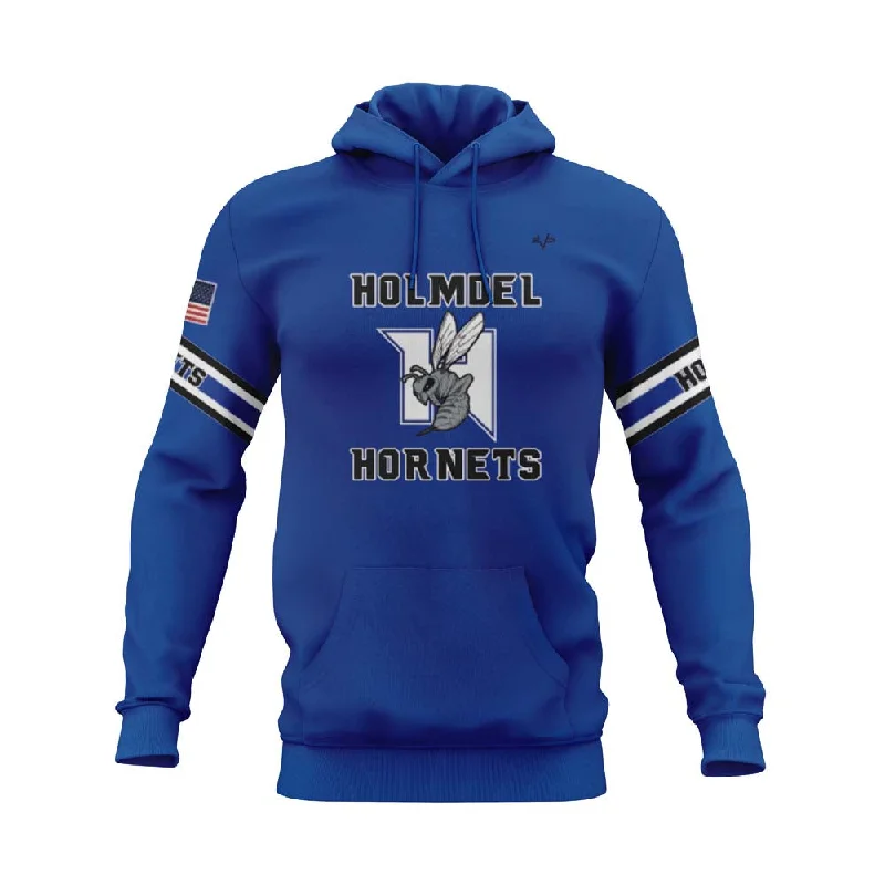 Cozy Fleece Hoodies for Extra Warmth-HOLMDEL HORNETS Blue Sublimated Hoodie