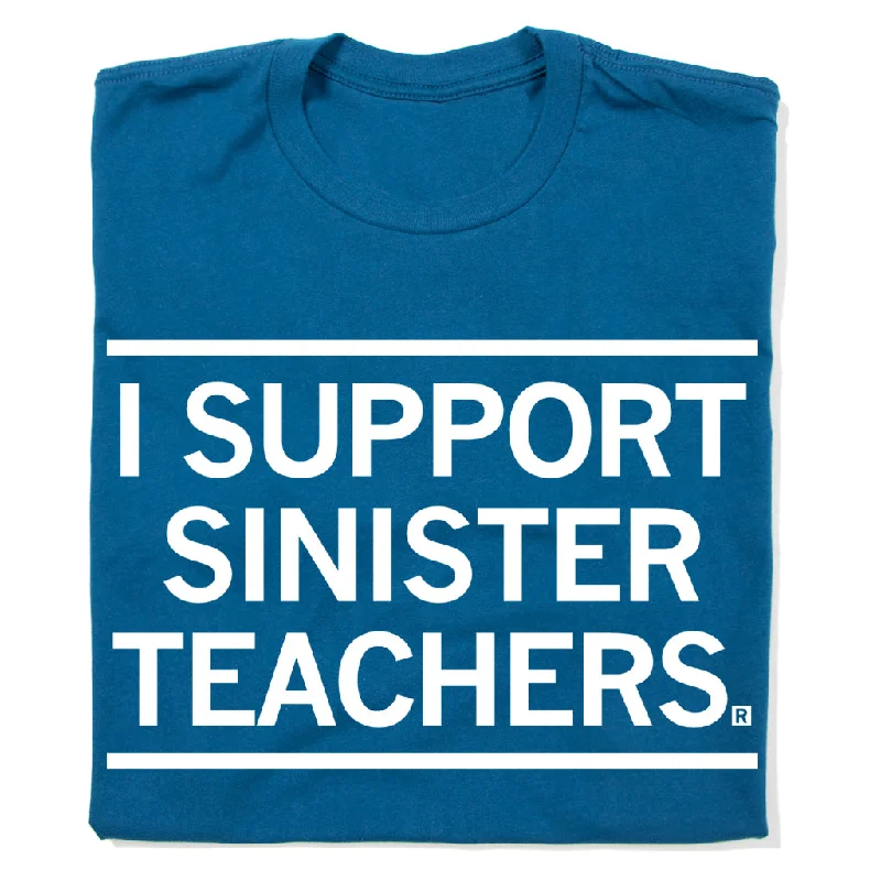 V-Neck T-Shirt for Stylish Casual Wear-I Support Sinister Teachers