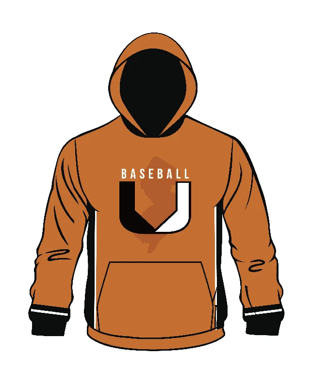 Long Sleeve Hoodies for Extra Coverage-BASEBALL U Sublimated Pullover Hoodie (Orange)