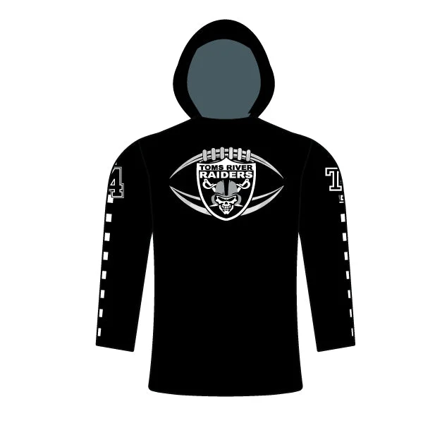 Stylish Athletic Hoodies for Fitness Enthusiasts-TOMS RIVER RAIDERS T SHIRT HOODIE (BLACK)