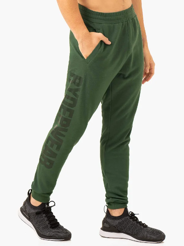 Warm Wool-Blend Pants for Winter Wear-Heritage Fleece Track Pants - Green