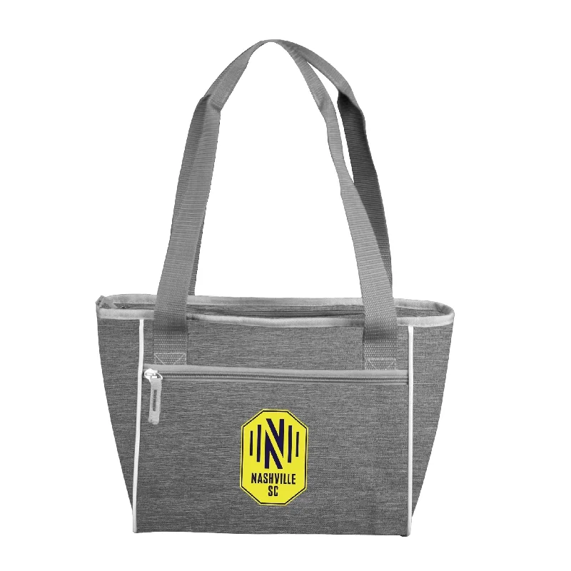 Custom Logo Snapbacks for Brand Promotion-Nashville SC Charcoal Crosshatch 16 Can Cooler Tote