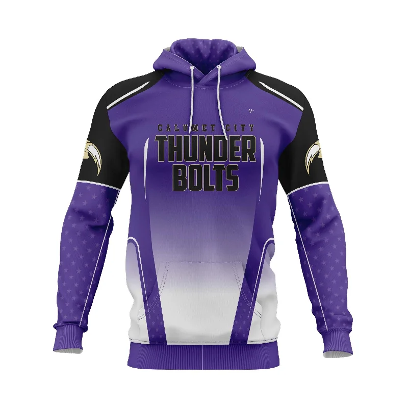 Retro Hoodies for Throwback Fashion-CALUMET CITY THUNDERBOLTS LONGSLEEVE HOODIE