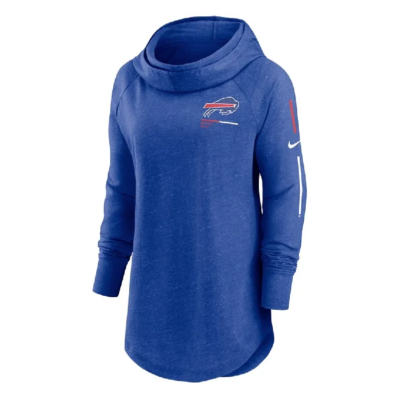 Casual Zip-Up Hoodies for Layering-NFL - Women's Buffalo Bills Minimal Statement Funnel Neck Hoodie (NKZE 4DA 81 0Z8)