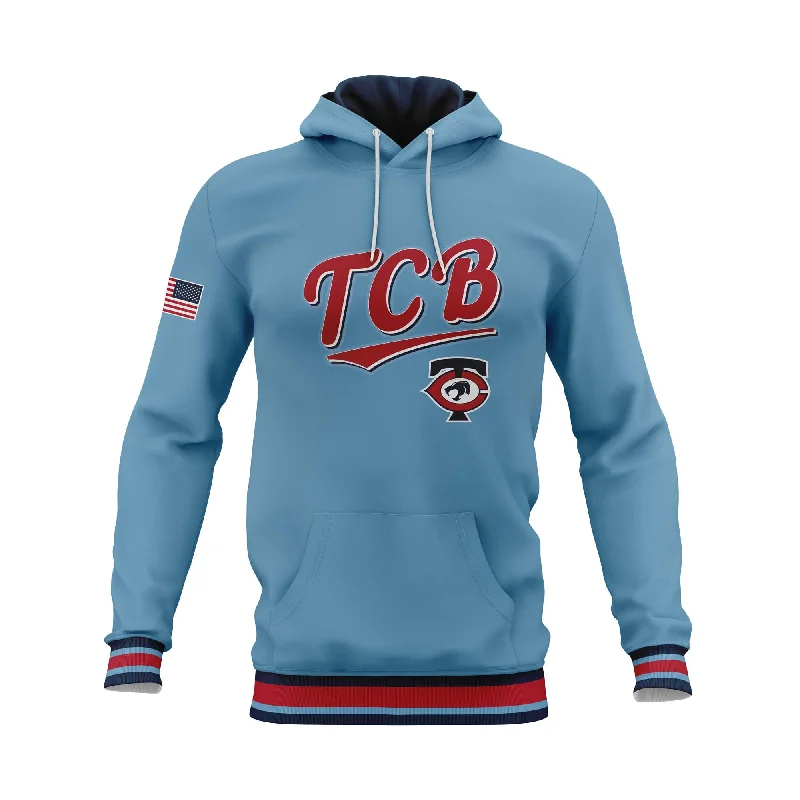 Fashionable Hoodies for College Students-TCB HOODIE - BLUE