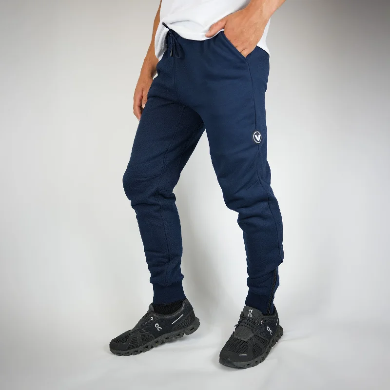 Casual Button-Fly Pants for Everyday Looks-Track Pants - Navy