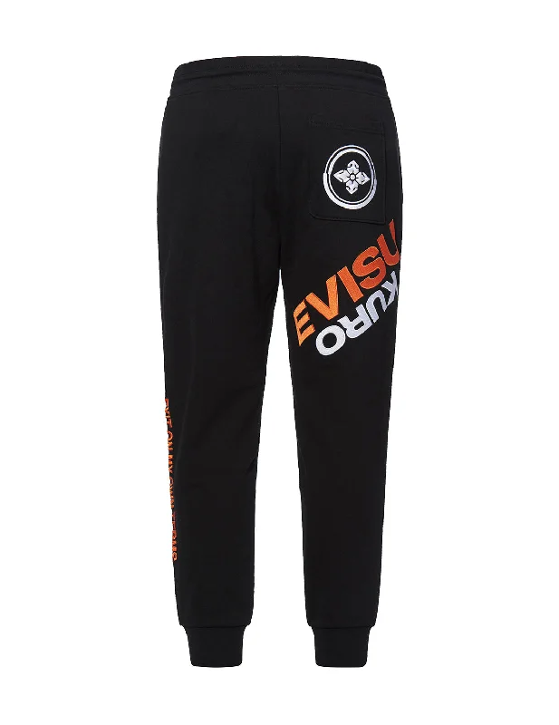 Stretchy Yoga Pants for Comfort-Kamon and Slogan Embroidery Sweatpants