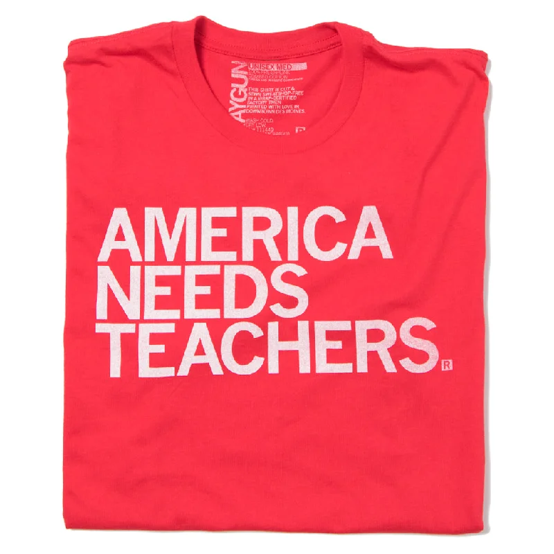 T-Shirt with Logo for Brand Identity-America Needs Teachers Red