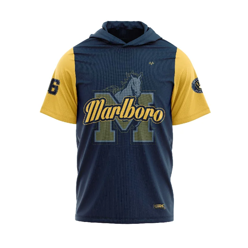 Fashionable Hoodies for College Students-MARLBORO Sublimated Lightweight Short Sleeves Hoodie