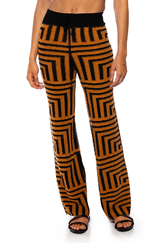 Comfortable Sleep Pants for Good Night’s Rest-SAVANNAH WIDE LEG ORANGE PANTS