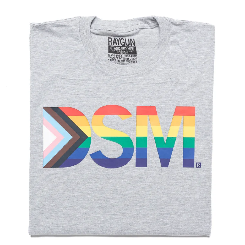 Eco-Friendly Printed T-Shirt for Sustainable Fashion-DSM Text Progress Pride Flag