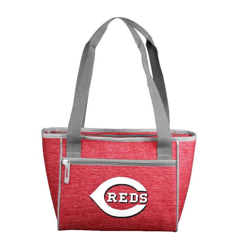 Relaxed Fit Caps for Casual Outfits-Cincinnati Reds Crosshatch 16 Can Cooler Tote