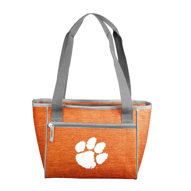 Custom Sports Team Caps for Fans-Clemson Crosshatch 16 Can Cooler Tote