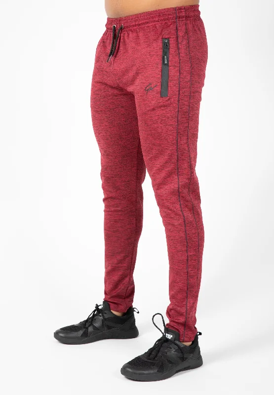 Wide-Legged Palazzos for Summer Fashion-Wenden Track Pants - Burgundy Red