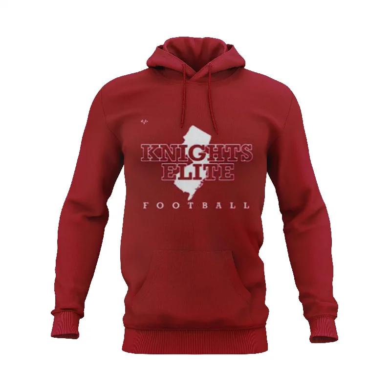 Hoodies for Team Building Events-KNIGHTS ELITE Sublimated Hoodie Black Red