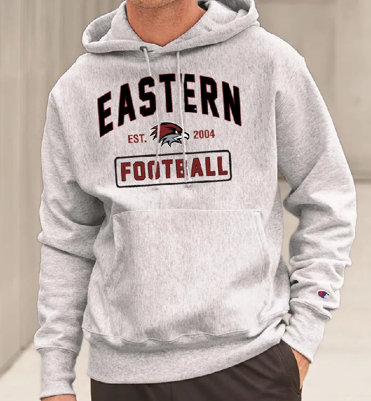 Eco-Friendly Hoodies Made from Organic Materials-Eastern Football Reverse Weave Champion Hoodie Sweatshirt