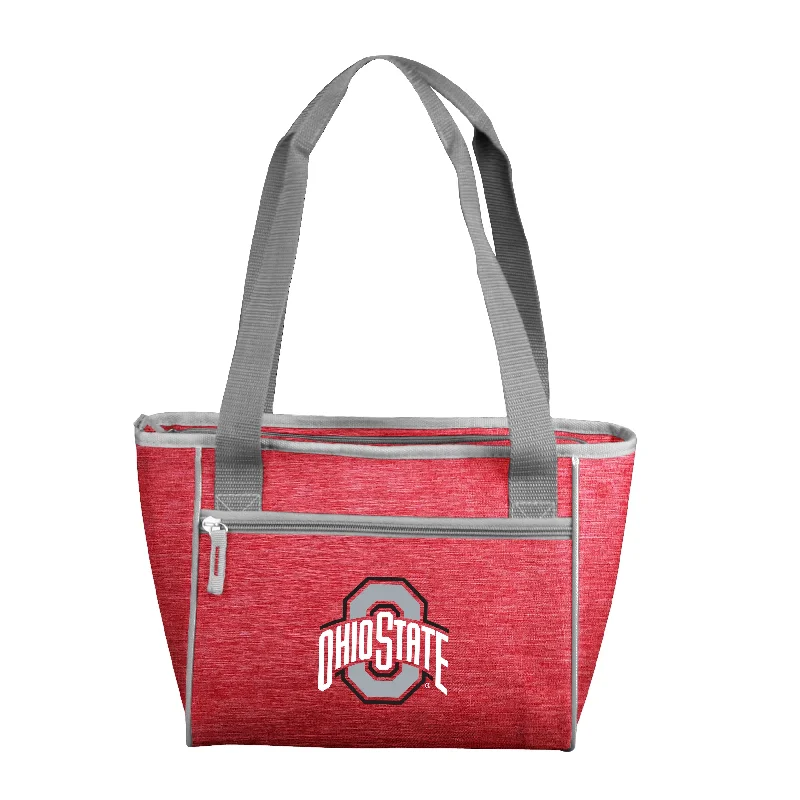 Fashionable Sport Caps for Outdoor Events-Ohio State Crosshatch 16 Can Cooler Tote