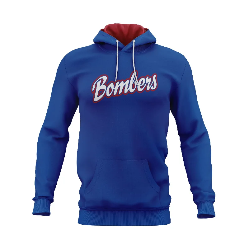 Retro Hoodies for Throwback Fashion-Bombers Baseball Long Sleeves Hoodie Royal